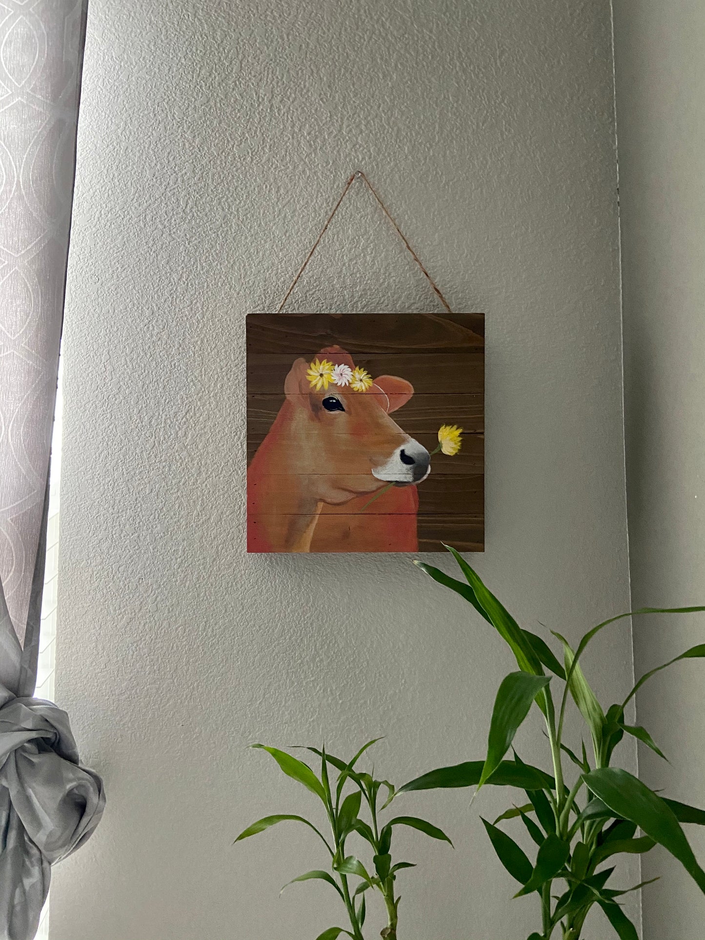 Wooden Cow Painting