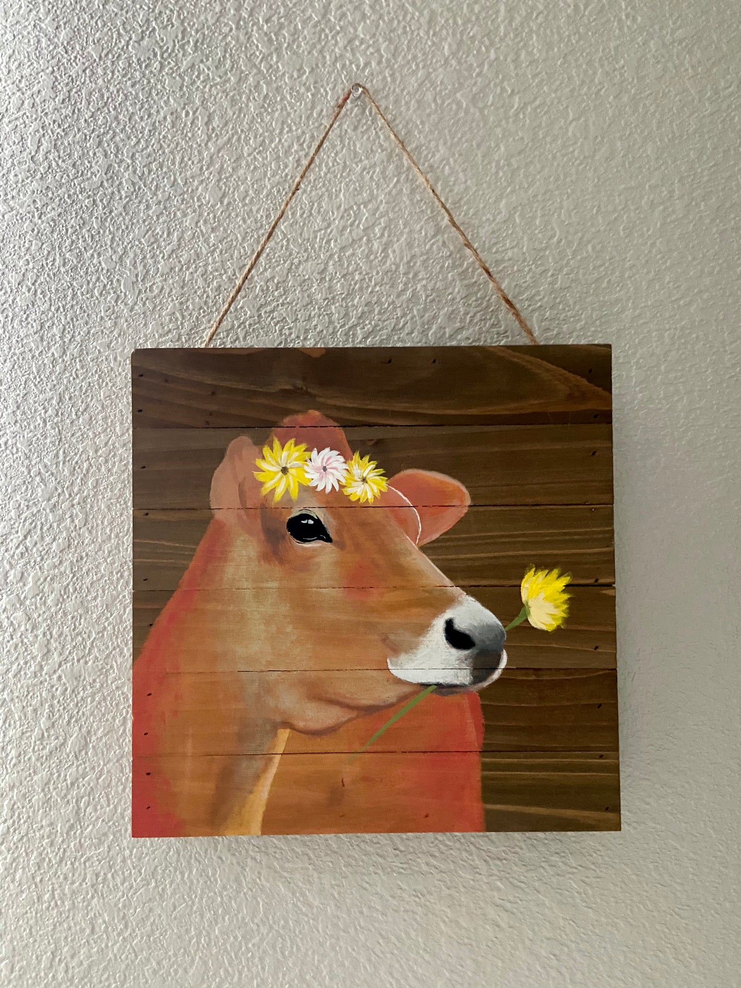 Wooden Cow Painting