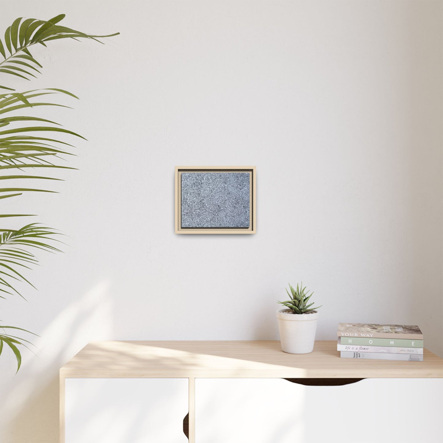 Tiny Doodles on Matte Canvas, Framed (Multi-color)