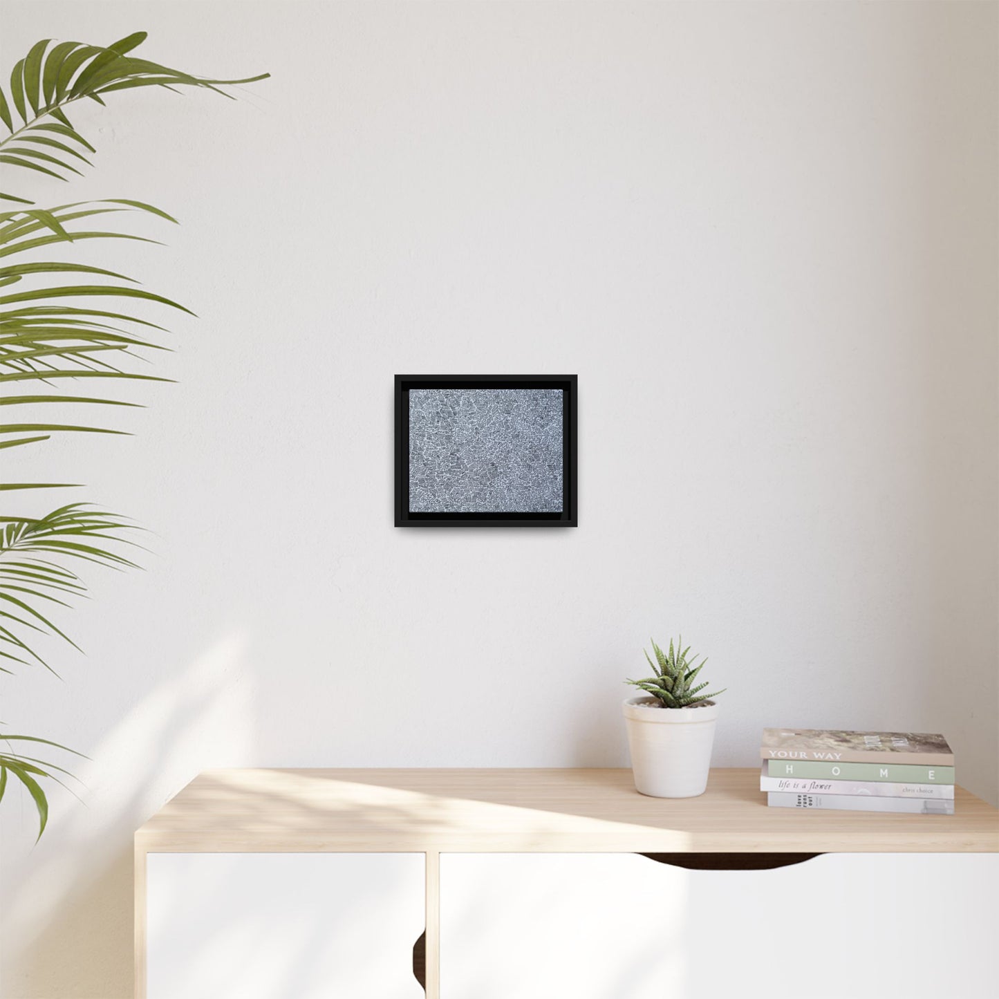 Tiny Doodles on Matte Canvas, Framed (Multi-color)