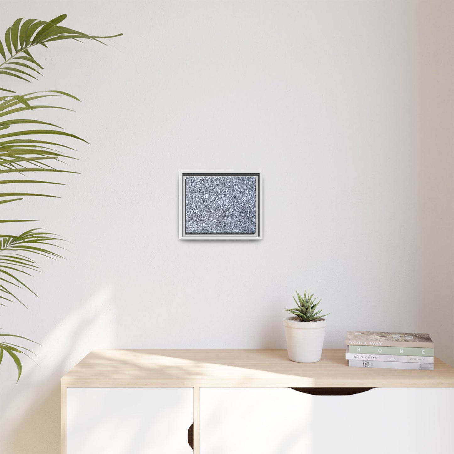 Tiny Doodles on Matte Canvas, Framed (Multi-color)